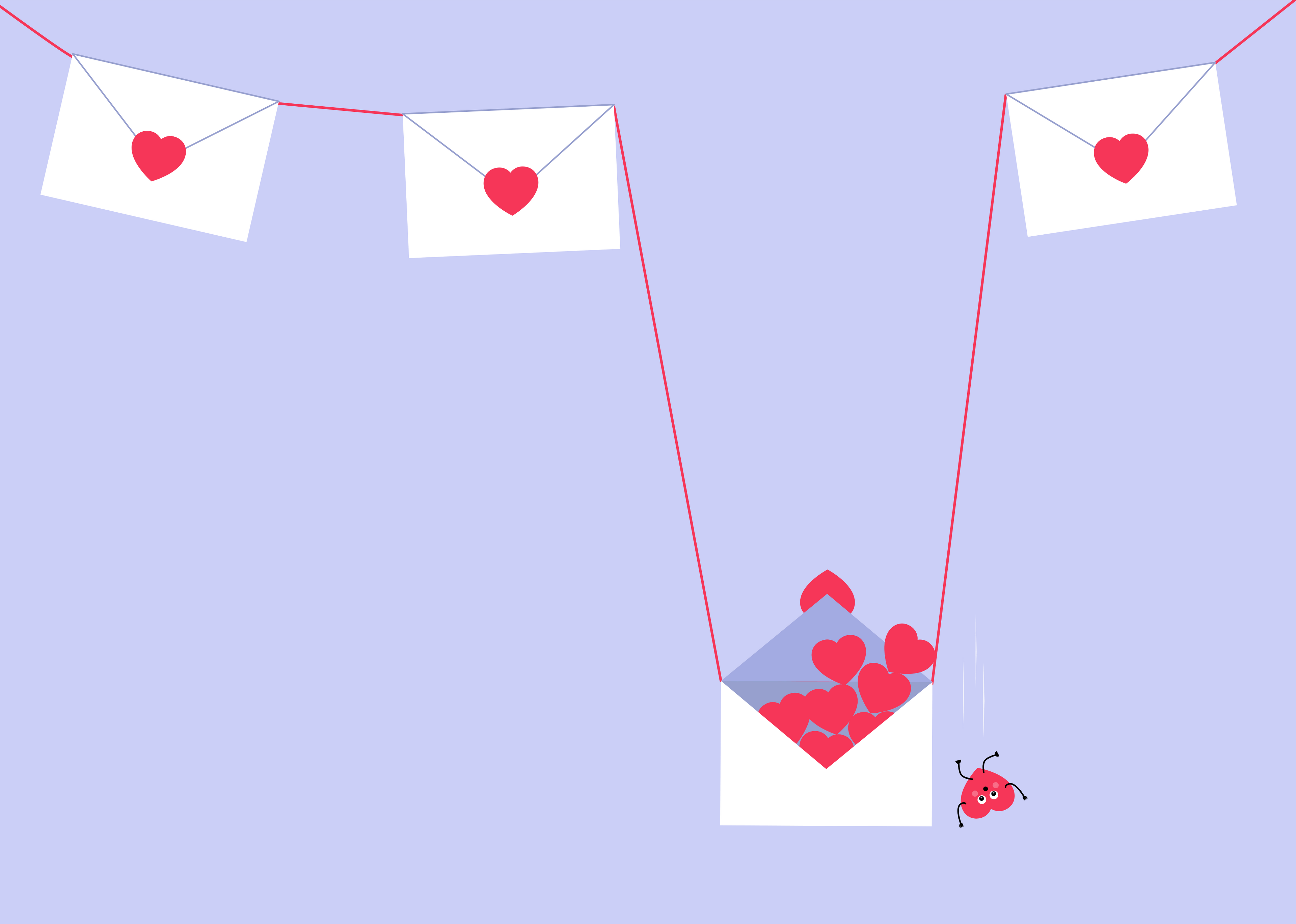 Hearts in envelopes.