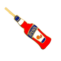 Pin in the shape of an Aperol bottle on a white background