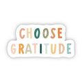 Sticker with 'CHOOSE GRATITUDE' text in pastel colors on a white background
