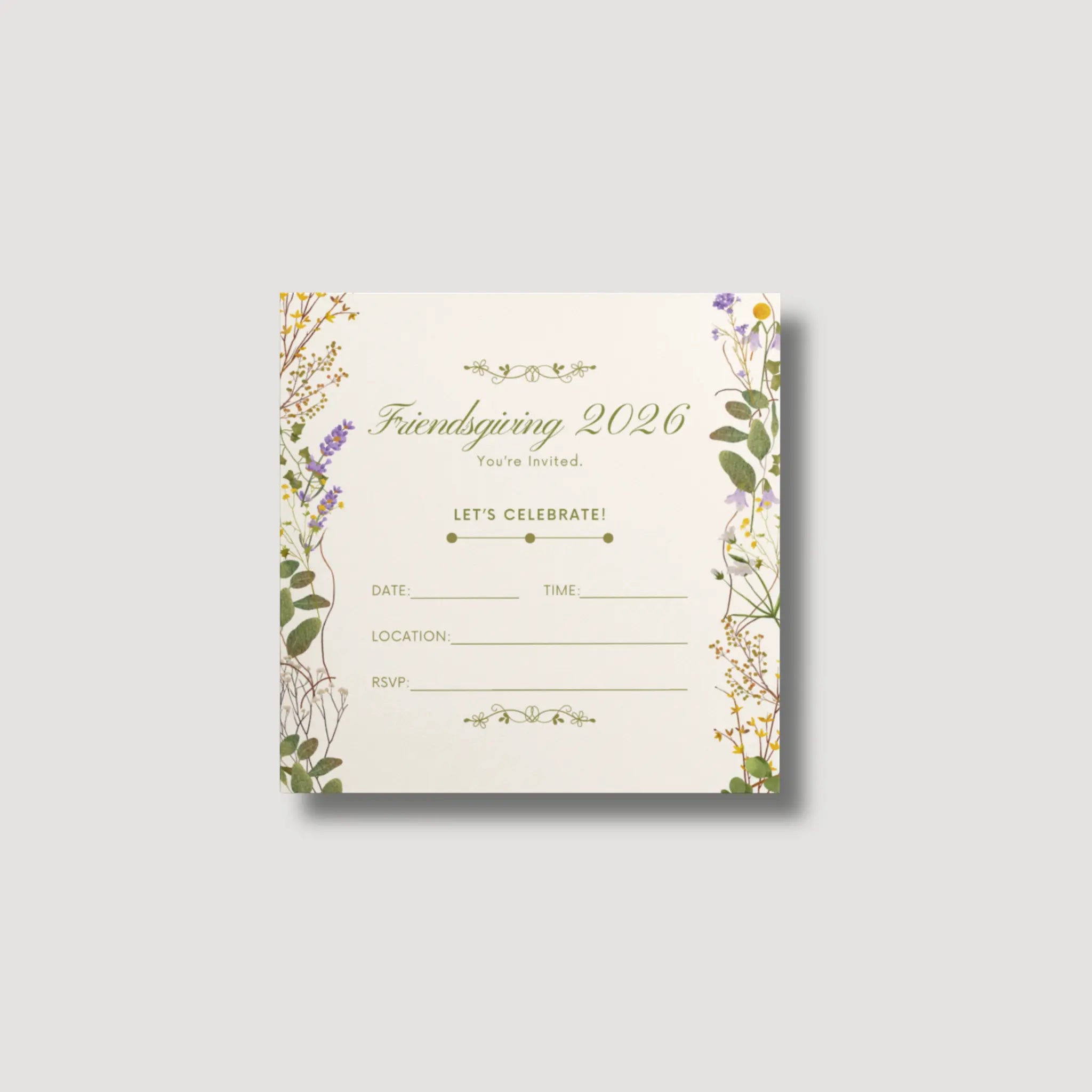 Floral Friendsgiving Invitation: Botanical Brilliance