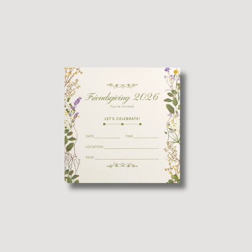 Floral Friendsgiving Invitation: Botanical Brilliance