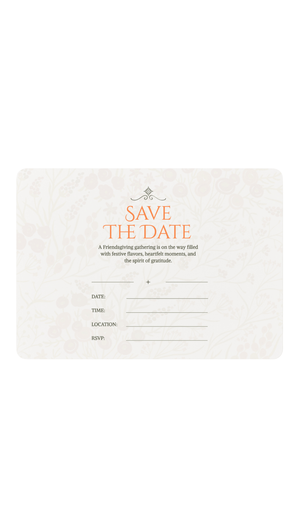 Forest Green Friendsgiving Invitation / Save The Date