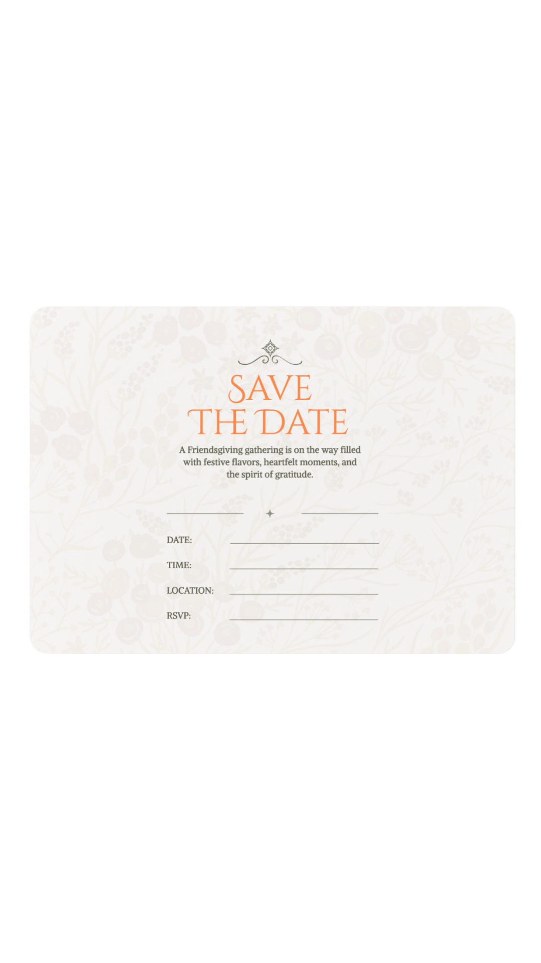 Forest Green Friendsgiving Invitation / Save The Date