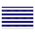 A rectangular product with horizontal navy blue and white stripes, featuring the word 'Frenchgiving' printed in white script along the navy bands, shown on a clean white background.