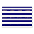 A rectangular product with horizontal navy blue and white stripes, featuring the word 'Frenchgiving' printed in white script along the navy bands, shown on a clean white background.