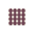 A square checkered coaster with a gingham pattern in dark plum purple and cream, shown on a solid white background.