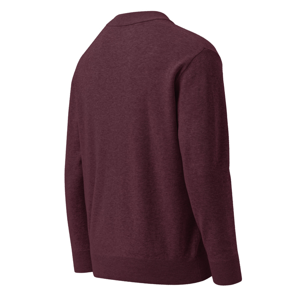 Maroon sweater on a white background