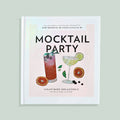 Book titled 'Mocktail Party' with illustrations of cocktails on a light gray background