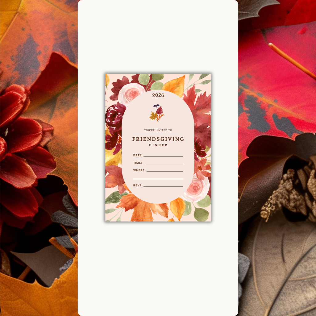 Fall Leaf Friendsgiving Invitation: Botanical Harvest