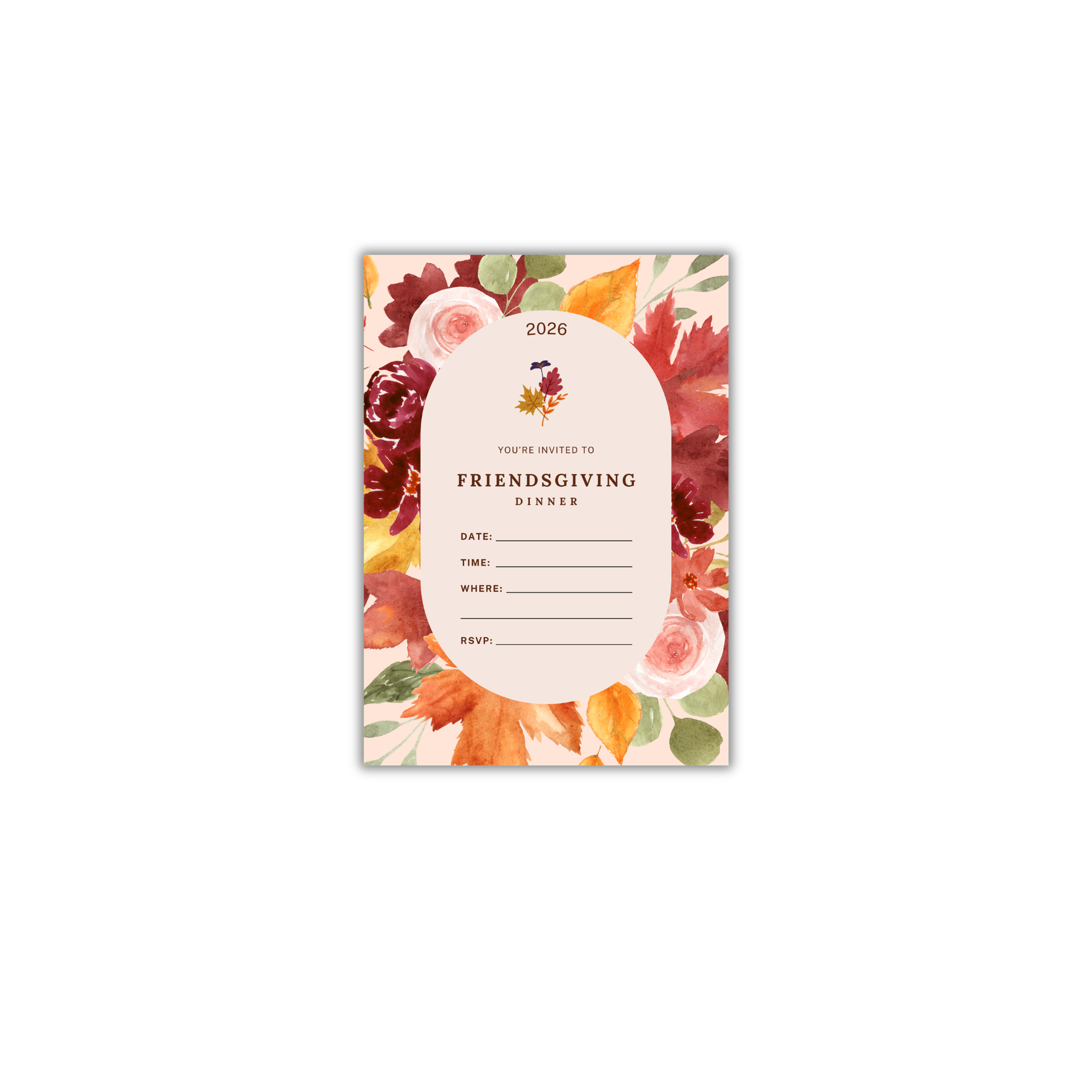 Fall Leaf Friendsgiving Invitation: Botanical Harvest