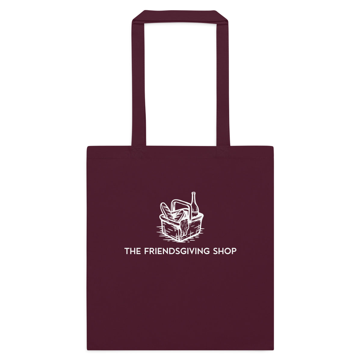 The Friendsgiving Shop Tote - Maroon and White