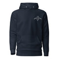 Navy blue hoodie with 'TheFriendsgivingClub' text on a white background