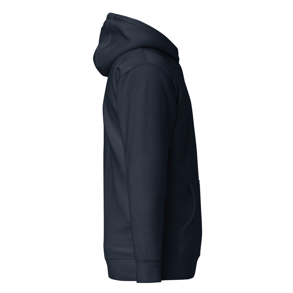 Navy hoodie on a white background