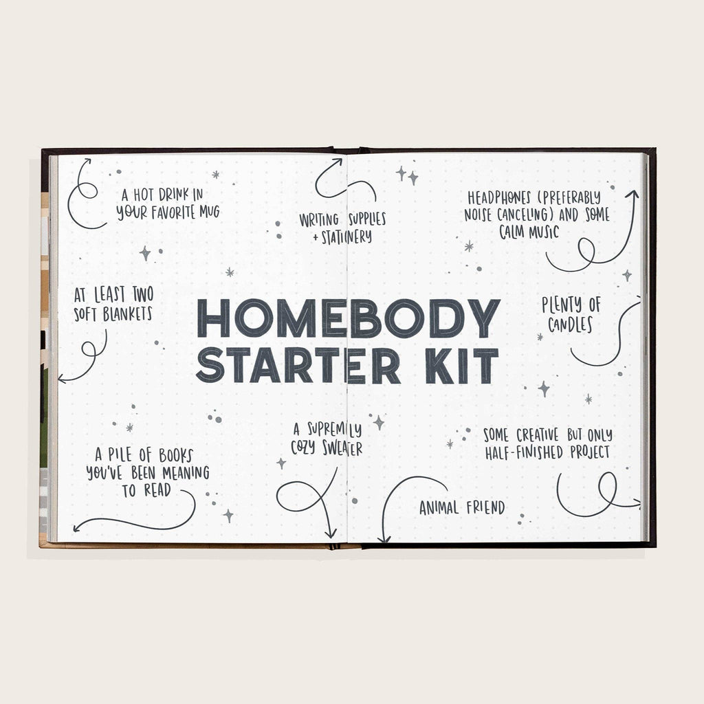 Homebody starter kit list on a white background