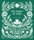 Book cover with white floral and leaf design on a green background