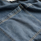 Vintage-Inspired Cotton Canvas Denim Apron With Pockets - Light Blue / (OS)