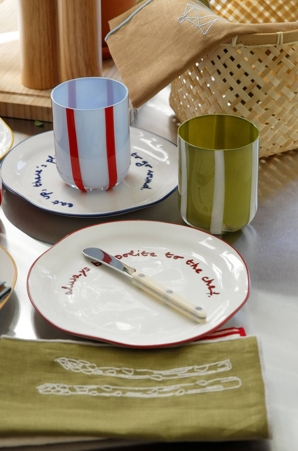 Statement Plate - 'never count years of glasses of wine.'