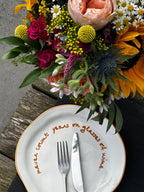 Statement Plate - 'never count years of glasses of wine.'